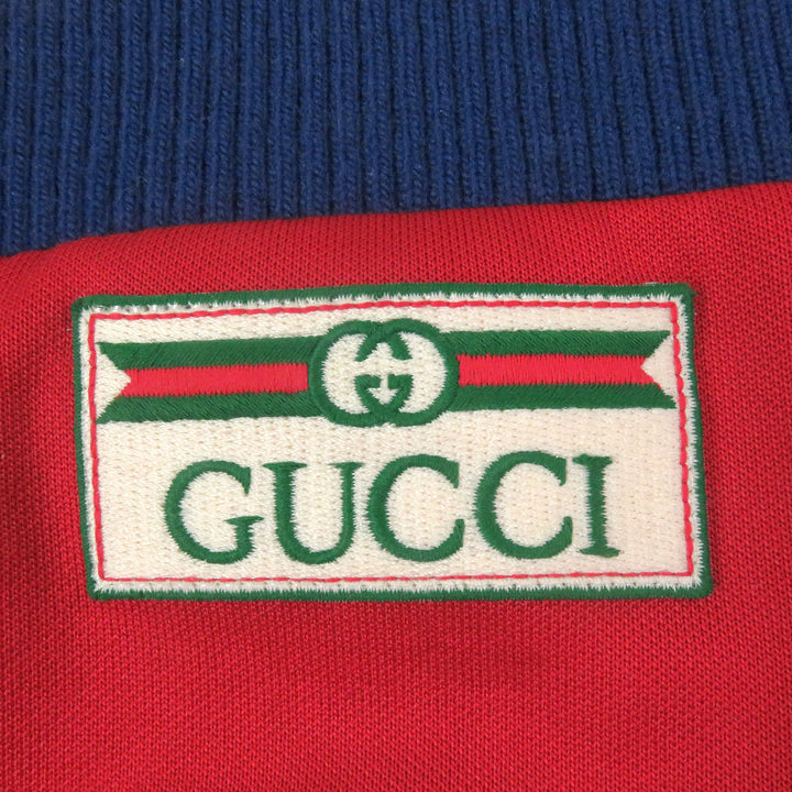 美品□GUCCI グッチ 625287 ロゴワッペン ラインデザイン トラックジャケット ジャージ レッド アイボリー M イタリア製 正規品 メンズ