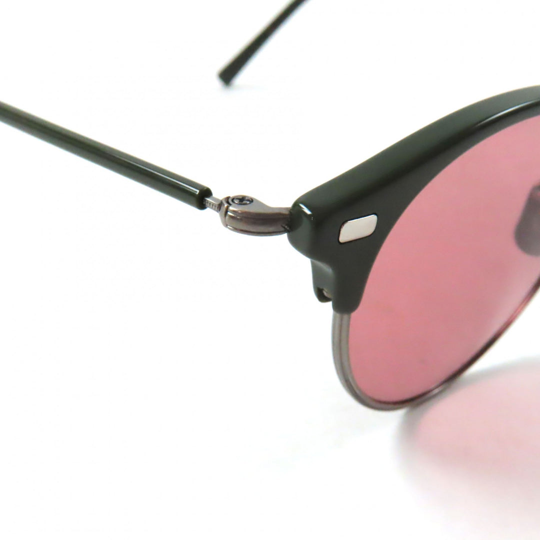 極美品▼EYEVAN アイヴァン 7285 760 ボストン アイウェア サングラス グリーン シルバー 47□22-148 ケース付き 日本製 メンズ