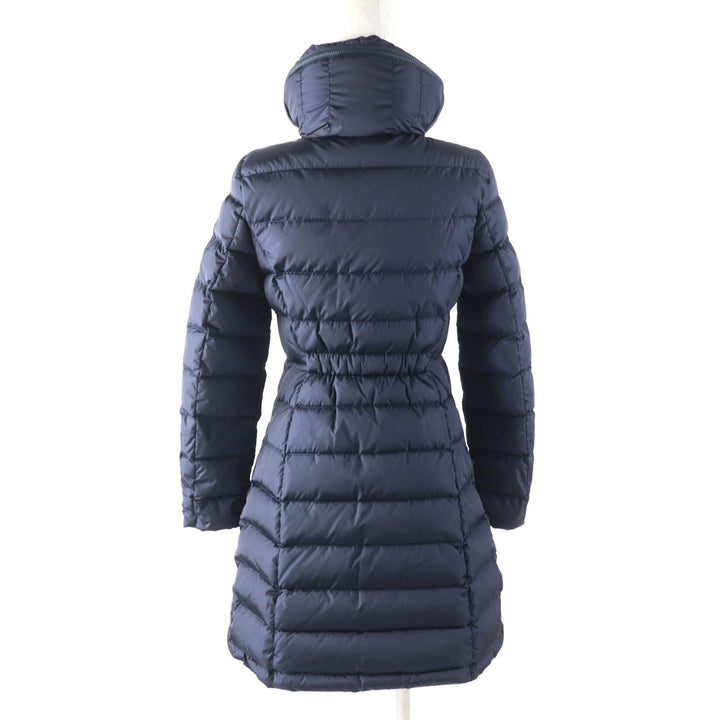 極美品★MONCLER モンクレール FLAMMETTE フード・ロゴワッペン付 ZIP UP ダウンコート ダウンジャケット ネイビー 00 正規品 レディース