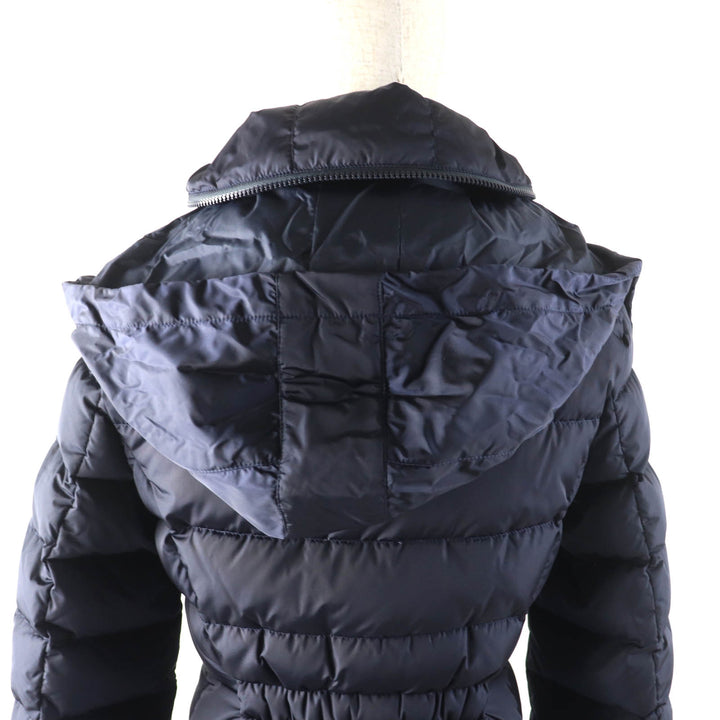 極美品★MONCLER モンクレール FLAMMETTE フード・ロゴワッペン付 ZIP UP ダウンコート ダウンジャケット ネイビー 00 正規品 レディース