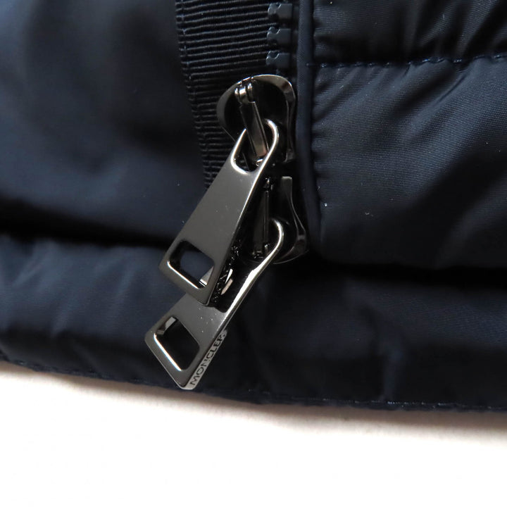 極美品★MONCLER モンクレール FLAMMETTE フード・ロゴワッペン付 ZIP UP ダウンコート ダウンジャケット ネイビー 00 正規品 レディース