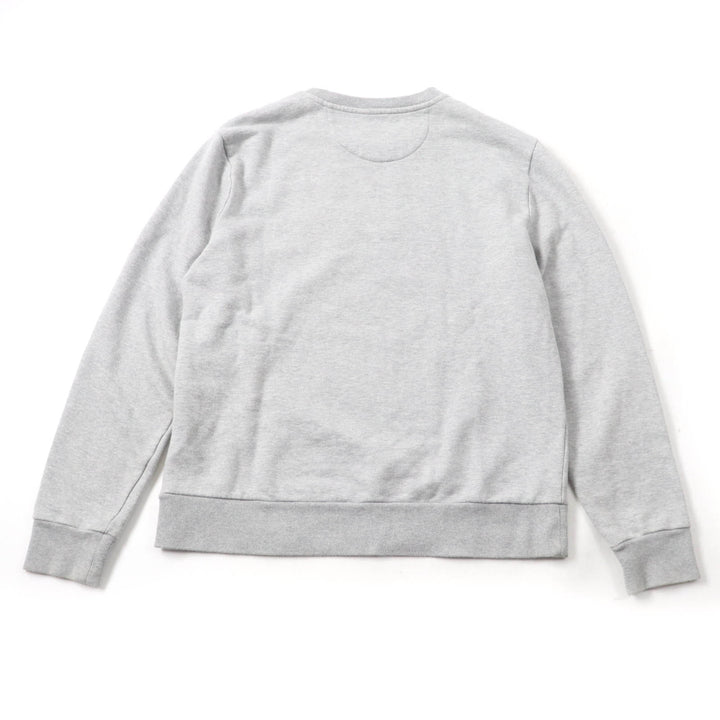 美品★MONCLER モンクレール コットン100% ロゴ刺繍入り クルーネック 長袖 トレーナー スウェット トップス グレー L メンズ