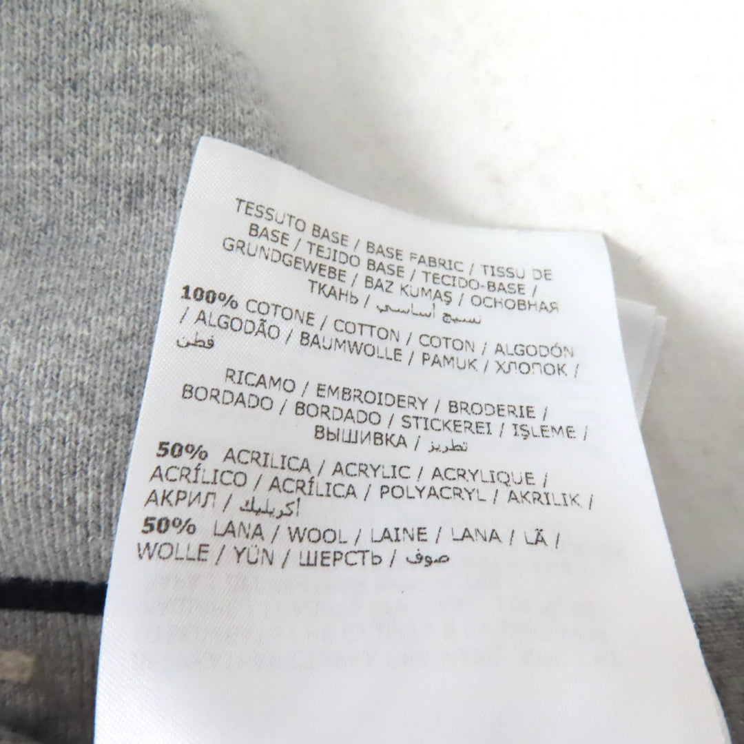 美品★MONCLER モンクレール コットン100% ロゴ刺繍入り クルーネック 長袖 トレーナー スウェット トップス グレー L メンズ