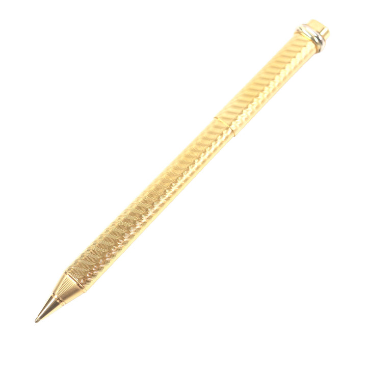極美品□Cartier カルティエ ヴィンテージ トリニティ ドゥーブルC ウェーブ柄 キャップ式 ボールペン ゴールド ケース付き フランス製