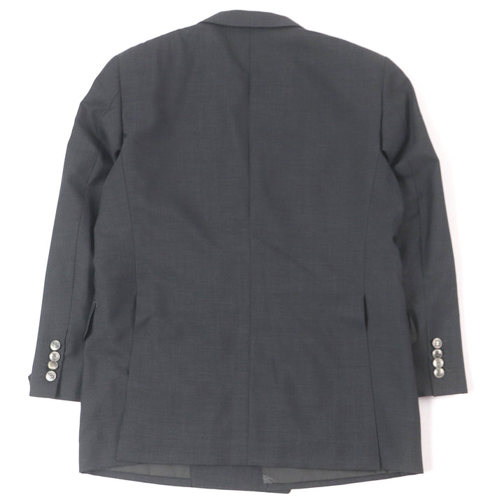 良品□BURBERRY LONDON バーバリーロンドン モヘア混 エンブレムメタルボタン ダブルジャケット グレー 88-76-160/A3 日本製 正規品