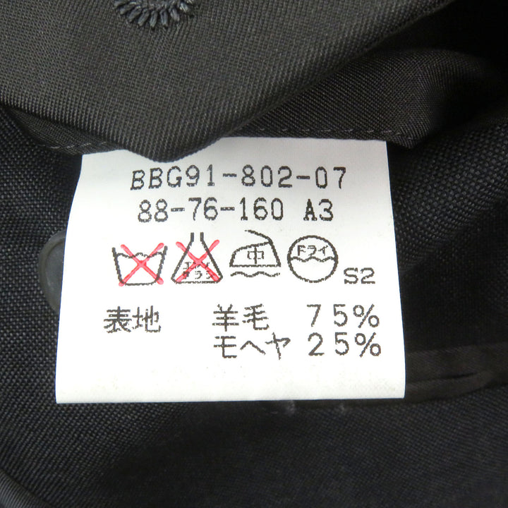 良品□BURBERRY LONDON バーバリーロンドン モヘア混 エンブレムメタルボタン ダブルジャケット グレー 88-76-160/A3 日本製 正規品