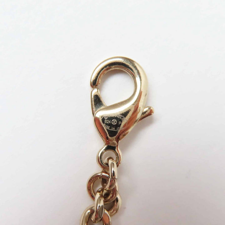極美品◎CHANEL シャネル B24P ABD325 カメリア 香水 バッグ アイコンデザイン ラージココマーク ネックレス ブラック ゴールド 箱付き