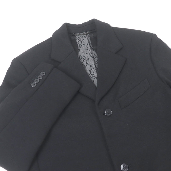 極美品□LOUIS VUITTON×NBA ルイヴィトン×NBA 21AW レザーパッチ シングル ジャージージャケット 黒 44 イタリア製 正規品 定価410300円