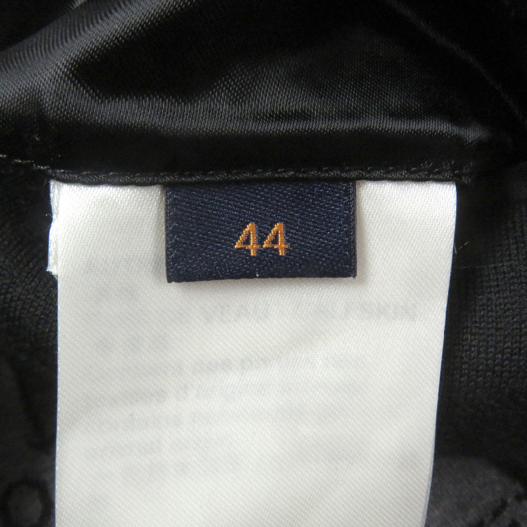 極美品□LOUIS VUITTON×NBA ルイヴィトン×NBA 21AW レザーパッチ シングル ジャージージャケット 黒 44 イタリア製 正規品 定価410300円