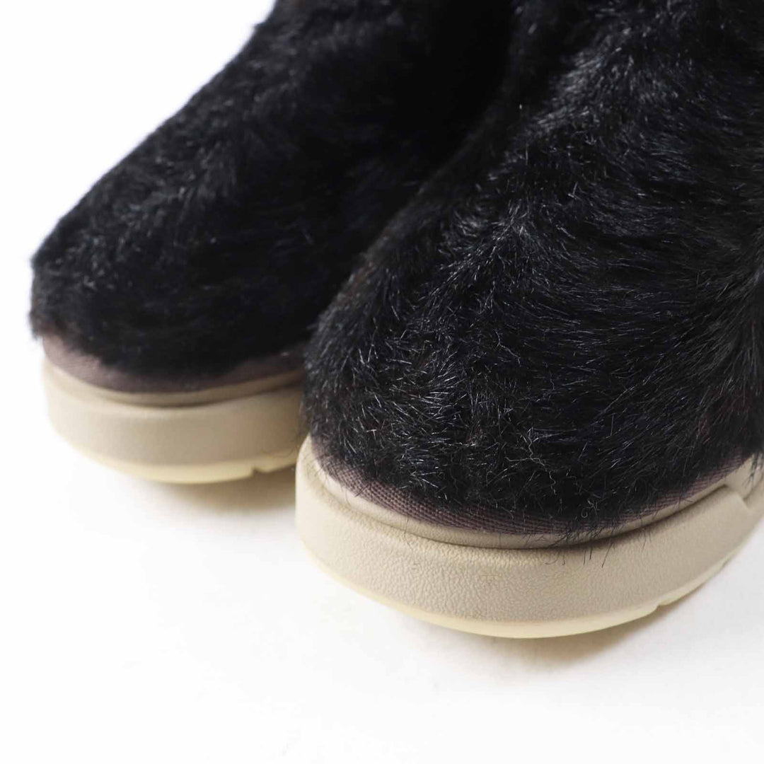 美品◎AMIRI アミリ 2023年製 MALIBU BOOT ロゴ付き Fファー 内側ボア ローカットブーツ ブラウン 24 箱・保存袋付き 正規品 レディース