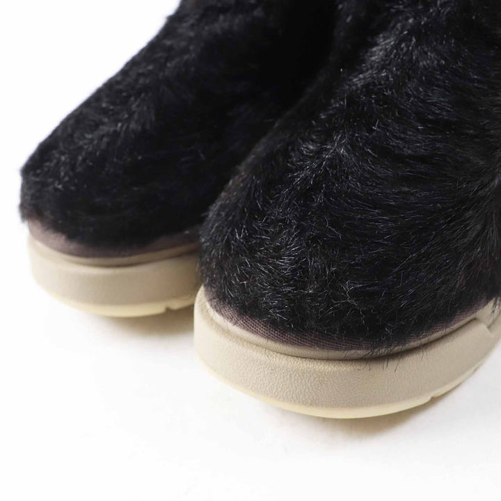 美品◎AMIRI アミリ 2023年製 MALIBU BOOT ロゴ付き Fファー 内側ボア ローカットブーツ ブラウン 24 箱・保存袋付き 正規品 レディース