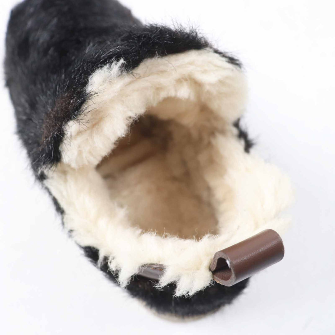 美品◎AMIRI アミリ 2023年製 MALIBU BOOT ロゴ付き Fファー 内側ボア ローカットブーツ ブラウン 24 箱・保存袋付き 正規品 レディース