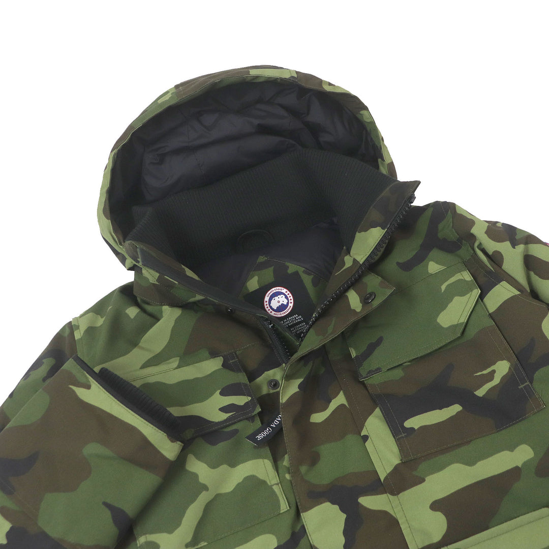 美品□CANADA GOOSE カナダグース 4550M MAITLAND PARKA カモフラ ロゴワッペン ダウンジャケット グリーン S カナダ製 正規品 メンズ