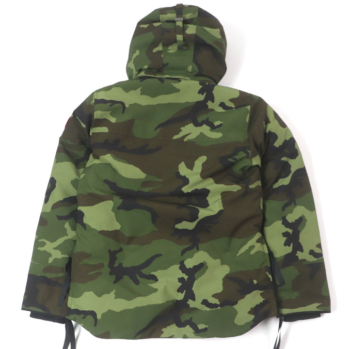 美品□CANADA GOOSE カナダグース 4550M MAITLAND PARKA カモフラ ロゴワッペン ダウンジャケット グリーン S カナダ製 正規品 メンズ