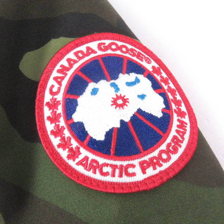 美品□CANADA GOOSE カナダグース 4550M MAITLAND PARKA カモフラ ロゴワッペン ダウンジャケット グリーン S カナダ製 正規品 メンズ