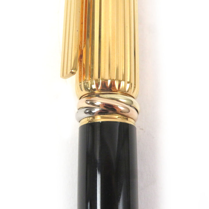 美品□Cartier カルティエ パンテール・ドゥ・カルティエ トリニティ ツイスト式 ボールペン ゴールド ブラック ケース付き フランス製