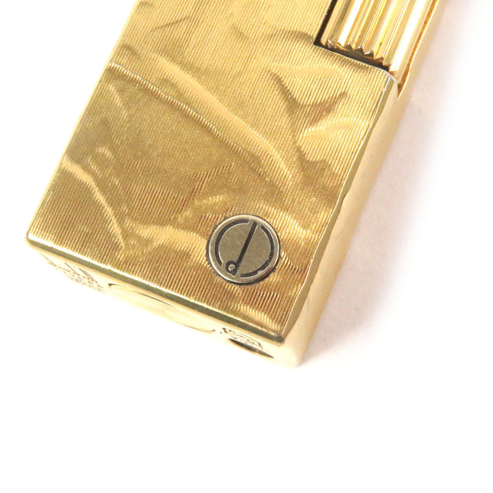 美品□Dunhill ダンヒル ロゴ入り 総柄 スクエア型 ローラー式 喫煙具 ガスライター ゴールド スイス製 メンズ オススメ◎ 着火確認済み