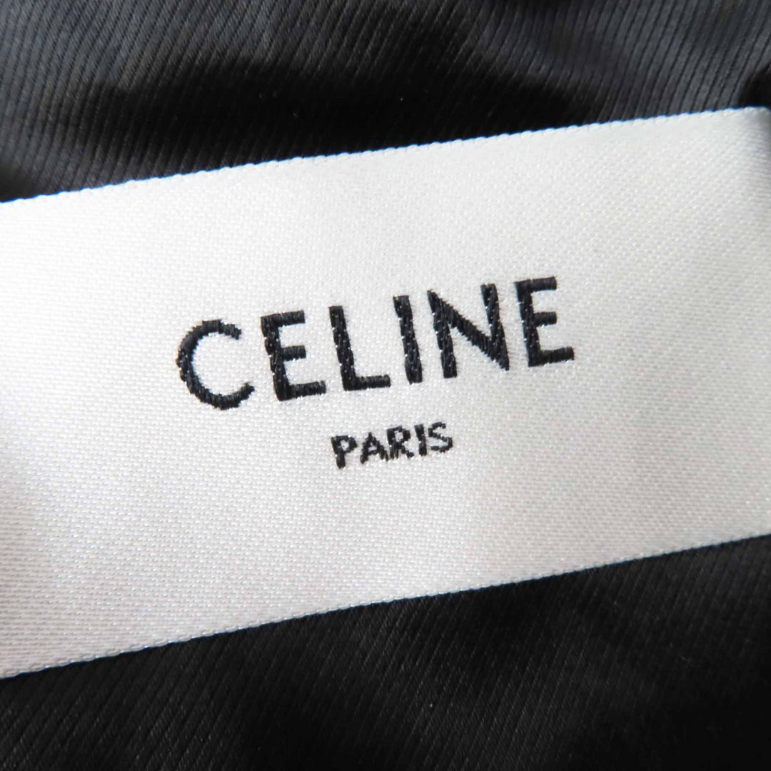 未使用品◎CELINE セリーヌ 2M06A814E ウール トリオンフ金ボタン エッグシェイプ ピーコート ブラック 36 イタリア製 正規品 レディース
