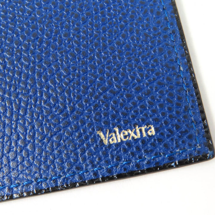 良品☆Valextra ヴァレクストラ レザー 文庫本用ブックカバー 小物 ブルー イタリア製 レディース メンズ