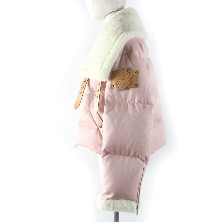 極美品☆モンクレール ジーニアス 1 JWアンダーソン 22-23AW PENYGARDER ロゴレザーパッチ ムートン使い ダウンジャケット 1 正規品