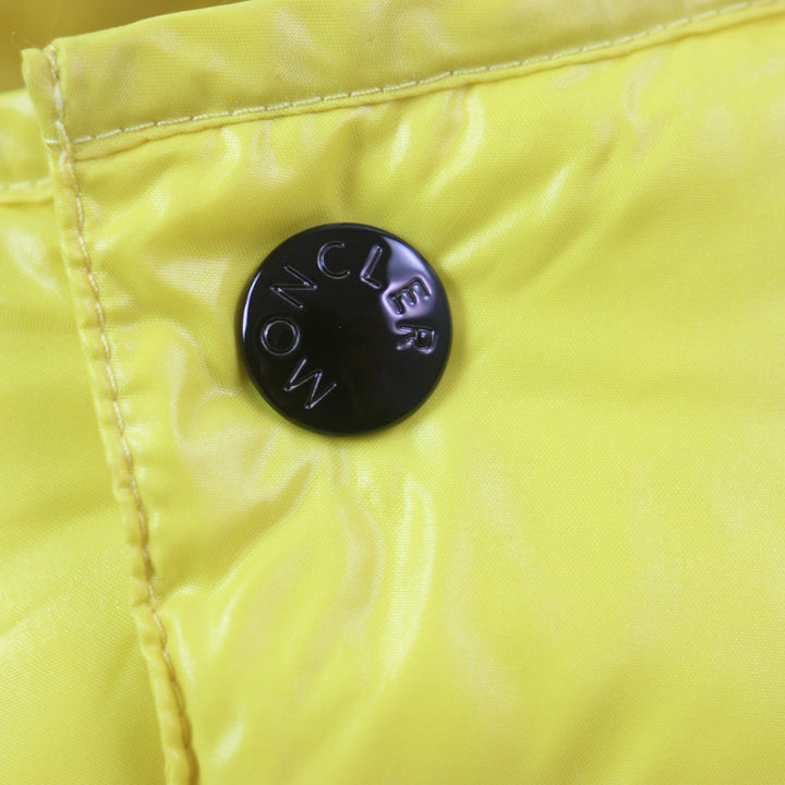 美品▼MONCLER モンクレール 21-22AW ASPIN アスピン フード・ワッペン付き ダブルジップ ダウンジャケット イエロー 2 正規品 メンズ