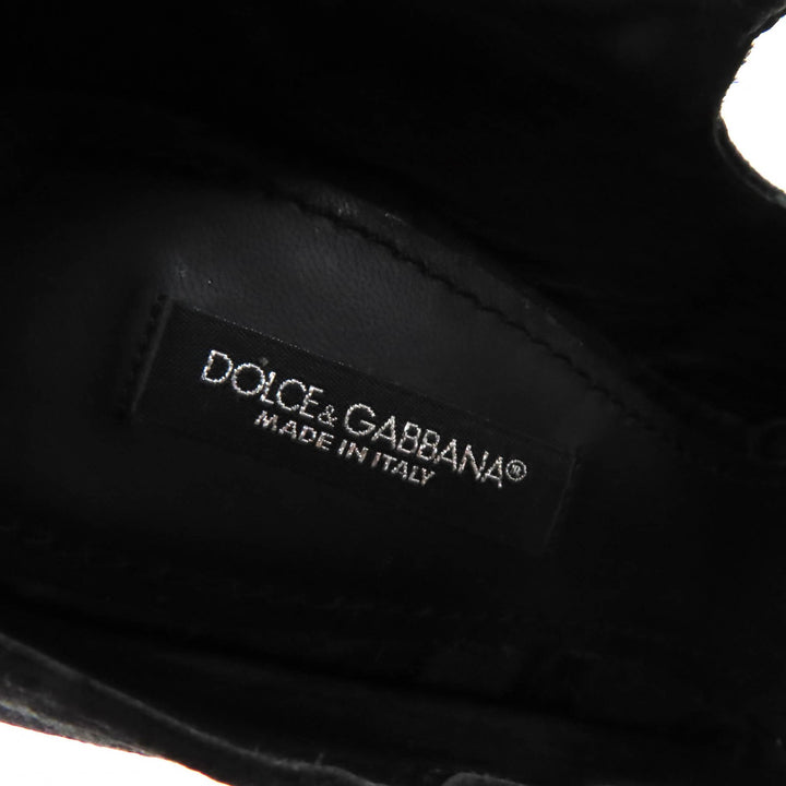 極美品★DOLCE&amp;GABBANA ドルチェ＆ガッバーナ クリスタルバックル フラワー刺繍 パンプス ブラック 35.5 箱・保存袋付き 伊製 レディース