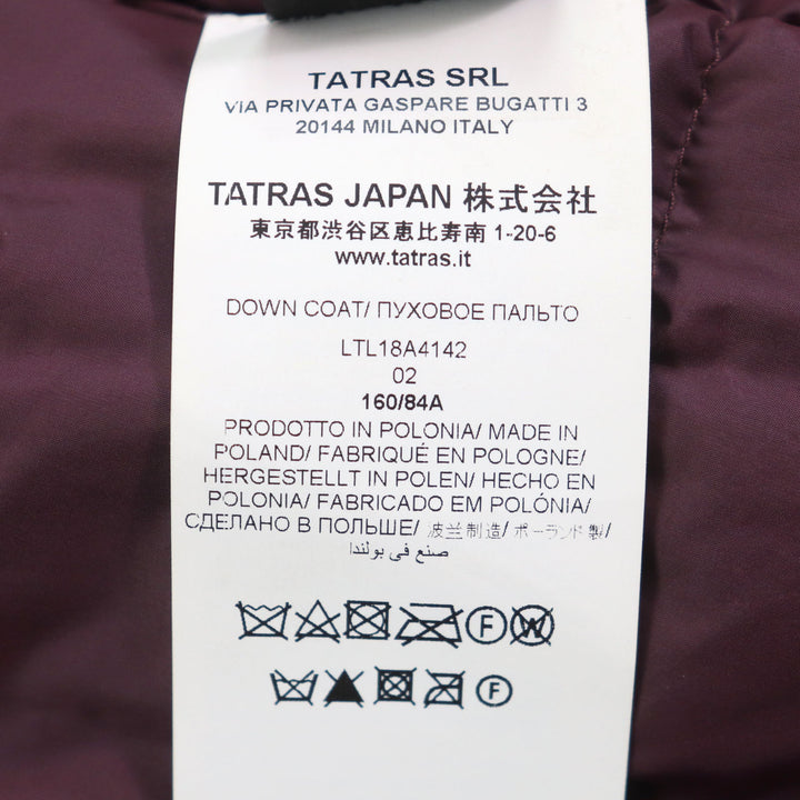 美品○TATRAS タトラス LTL18A4142 Rライン ロゴワッペン付き ナイロン切替 スタンドカラー ダウンコート 02 正規品 レディース
