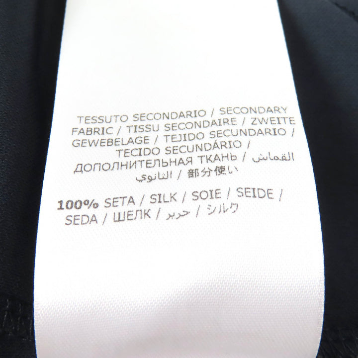 美品★Salvatore Ferragamo サルヴァトーレフェラガモ 袖シルクプリーツ切替 半袖 トップス ネイビー S イタリア製 正規品 レディース
