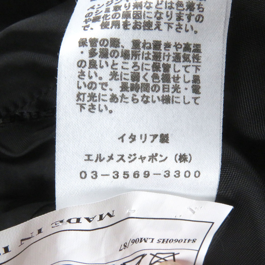 極美品□HERMES エルメス スーパー100sウール 一部ラムレザー使い ダブルブレスト チェスターコート グレー 52 イタリア製 正規品 メンズ