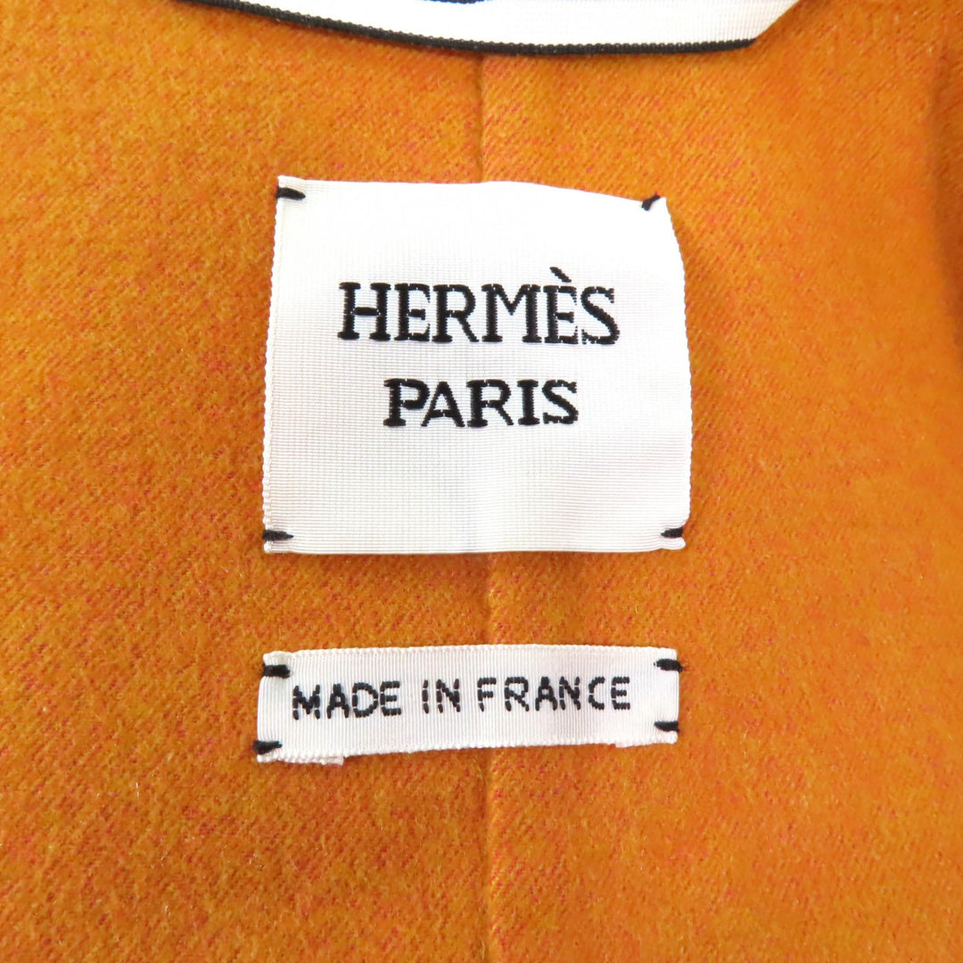 極美品★HERMES エルメス 2023年製 3E0105DC カシミヤ シルク混 ダブルフェイス ZIP UP フーデッドコート ブラウン 38 正規品 レディース