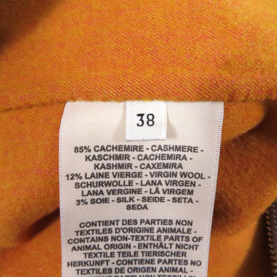 極美品★HERMES エルメス 2023年製 3E0105DC カシミヤ シルク混 ダブルフェイス ZIP UP フーデッドコート ブラウン 38 正規品 レディース