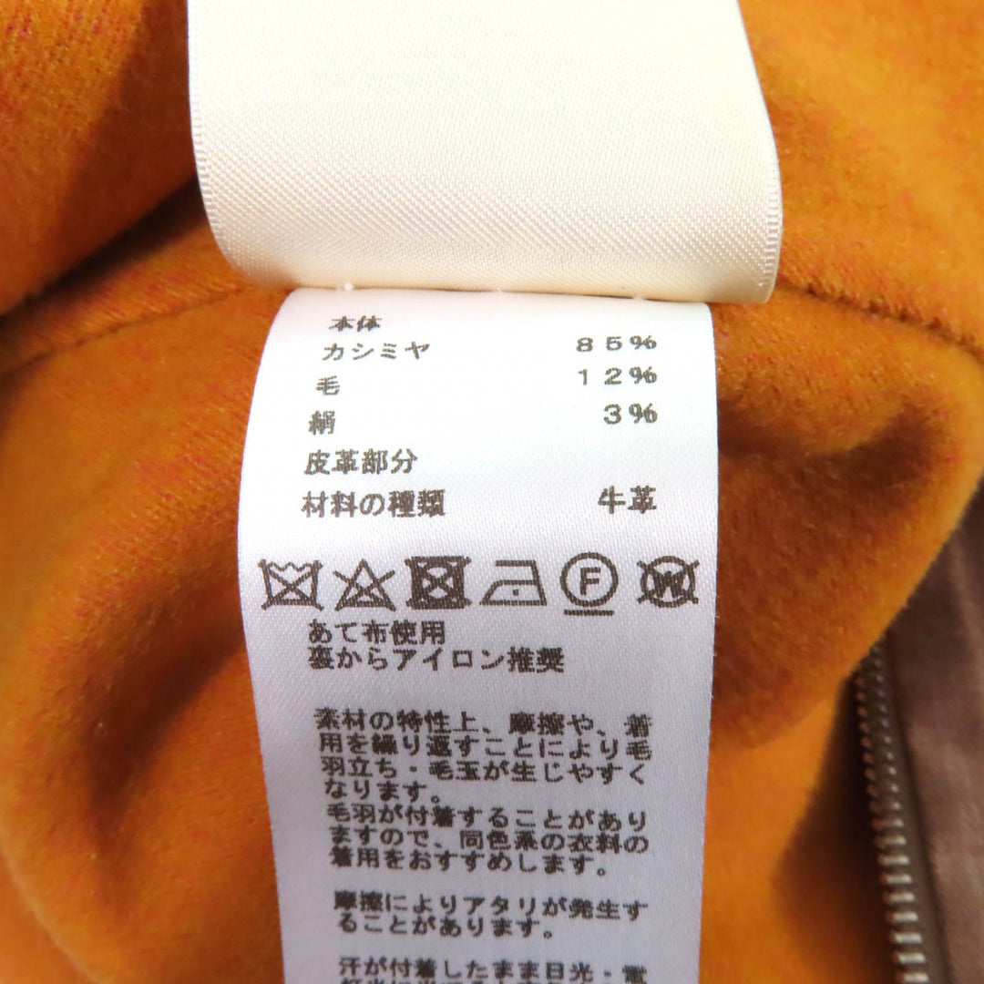 極美品★HERMES エルメス 2023年製 3E0105DC カシミヤ シルク混 ダブルフェイス ZIP UP フーデッドコート ブラウン 38 正規品 レディース