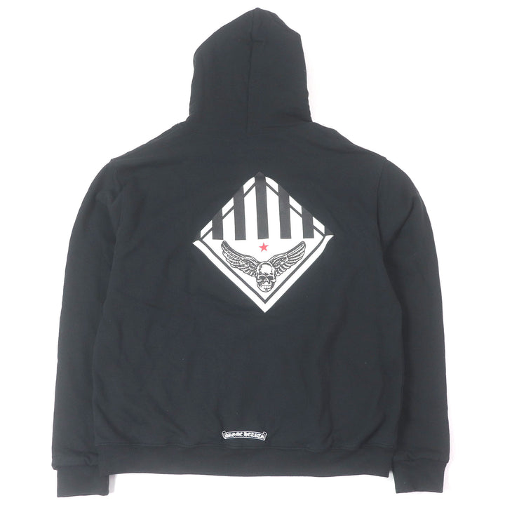 美品□CHROME HEARTS クロムハーツ FOTI ZIP HOODIE コットン100％ スカル フーディー ジップパーカー ブラック M USA製 正規品 メンズ