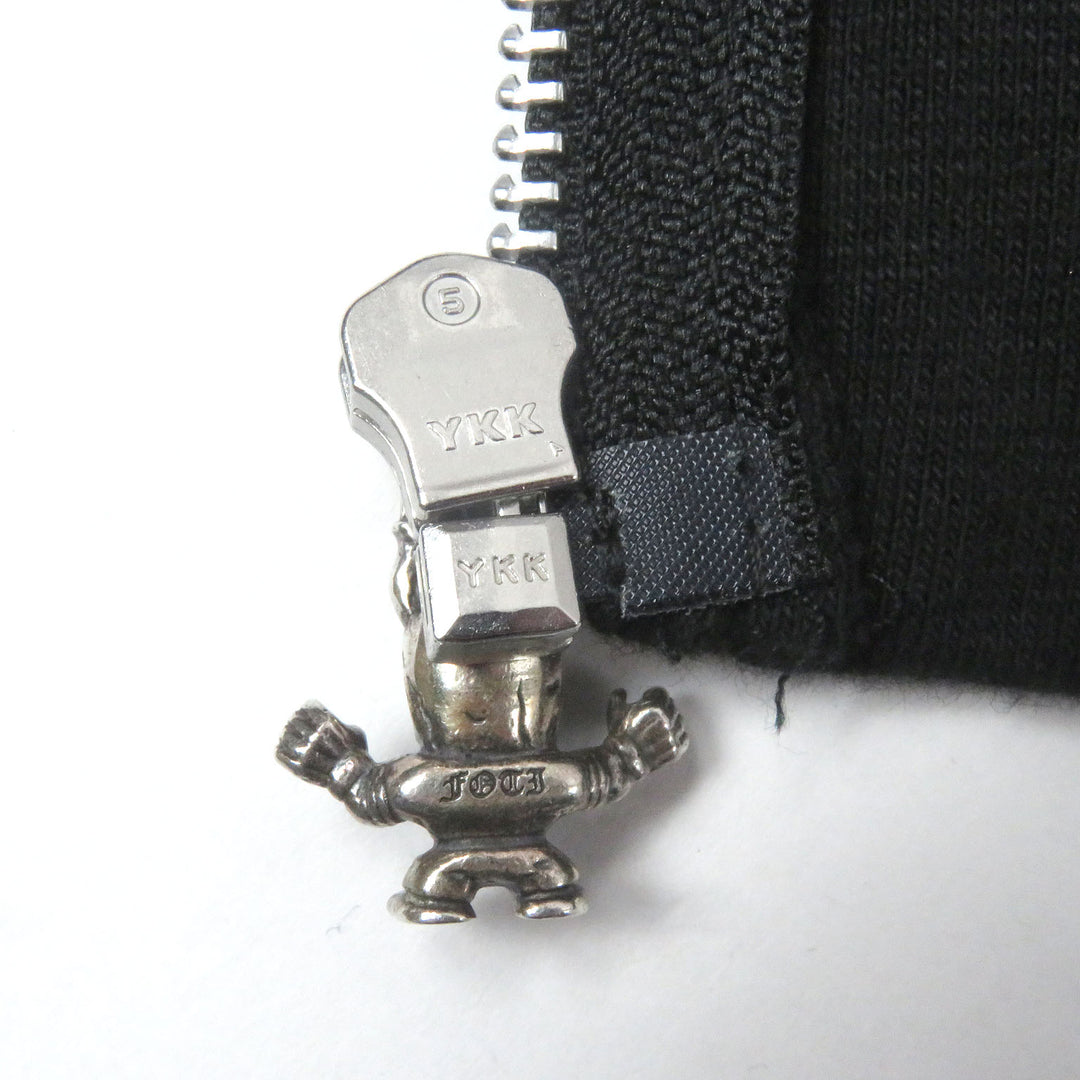 美品□CHROME HEARTS クロムハーツ FOTI ZIP HOODIE コットン100％ スカル フーディー ジップパーカー ブラック M USA製 正規品 メンズ