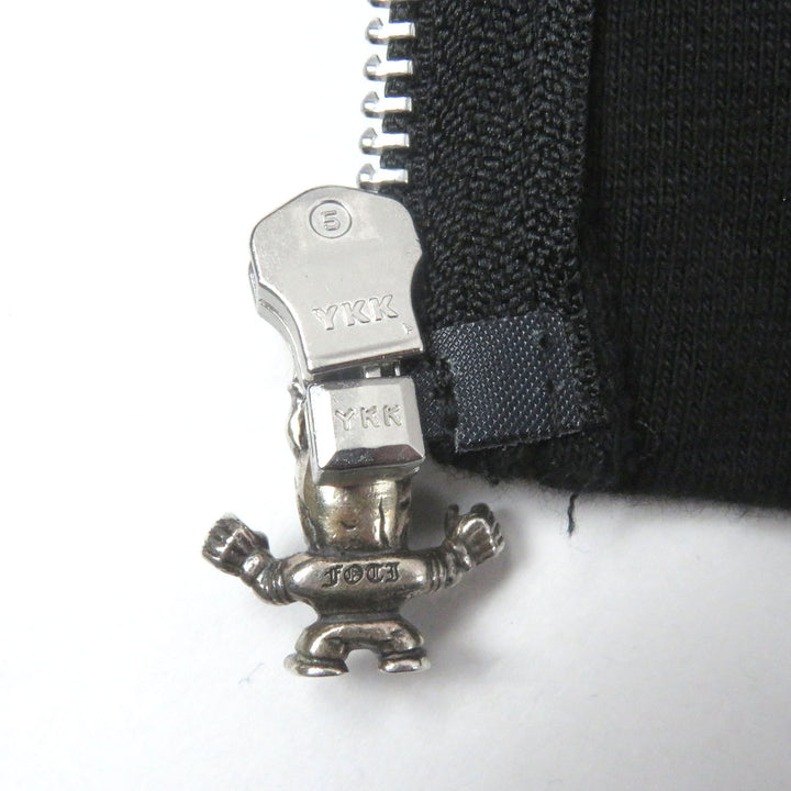 美品□CHROME HEARTS クロムハーツ FOTI ZIP HOODIE コットン100％ スカル フーディー ジップパーカー ブラック M USA製 正規品 メンズ