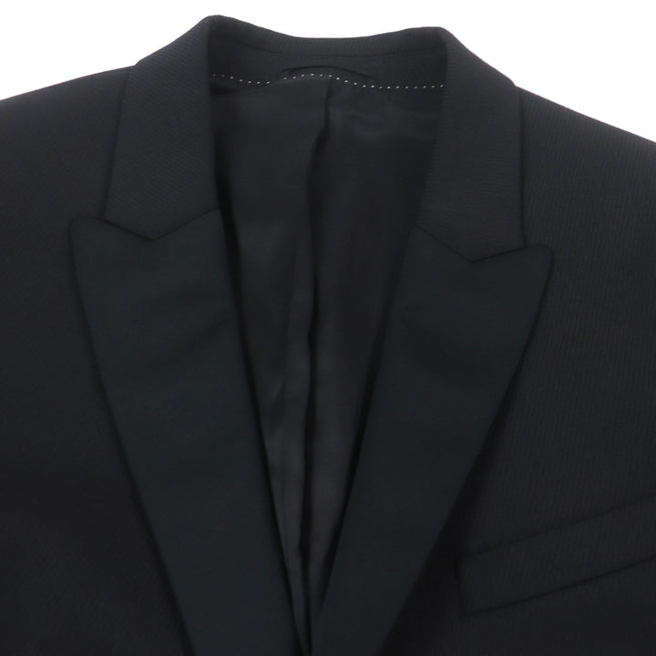 極美品▼NEIL BARRETT TUXEDO ニールバレット タキシード SLIM FIT TUXEDO 袖ライン シングルジャケット テーラード ブラック 52 伊製