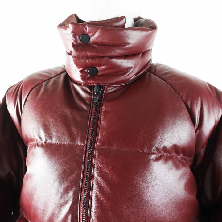 美品◎TAKESHI KOSAKA by Ys Pink Label タケシコウサカバイワイズピンクレーベル YR-Y42-730 ラムレザー ダウンジャケット ボルドー 1