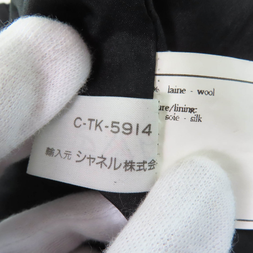 極美品☆CHANEL シャネル ヴィンテージ P05858V03532 ウール100％ ココマークボタン タイトスカート ダークグレー 38 フランス製 正規品
