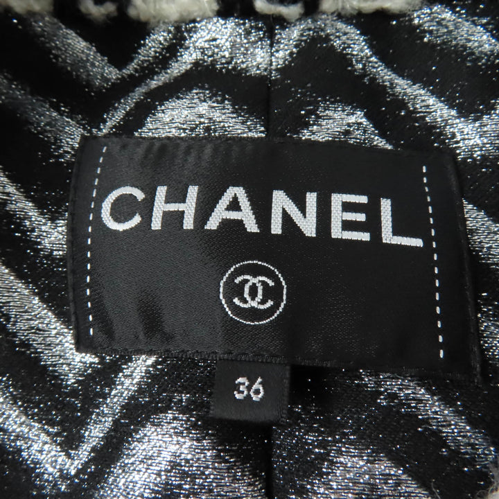 極美品☆CHANEL シャネル P62358V47832 ココマークボタン 千鳥格子柄 ツイード ジャケット ブラック ホワイト 36 仏製 正規品 レディース