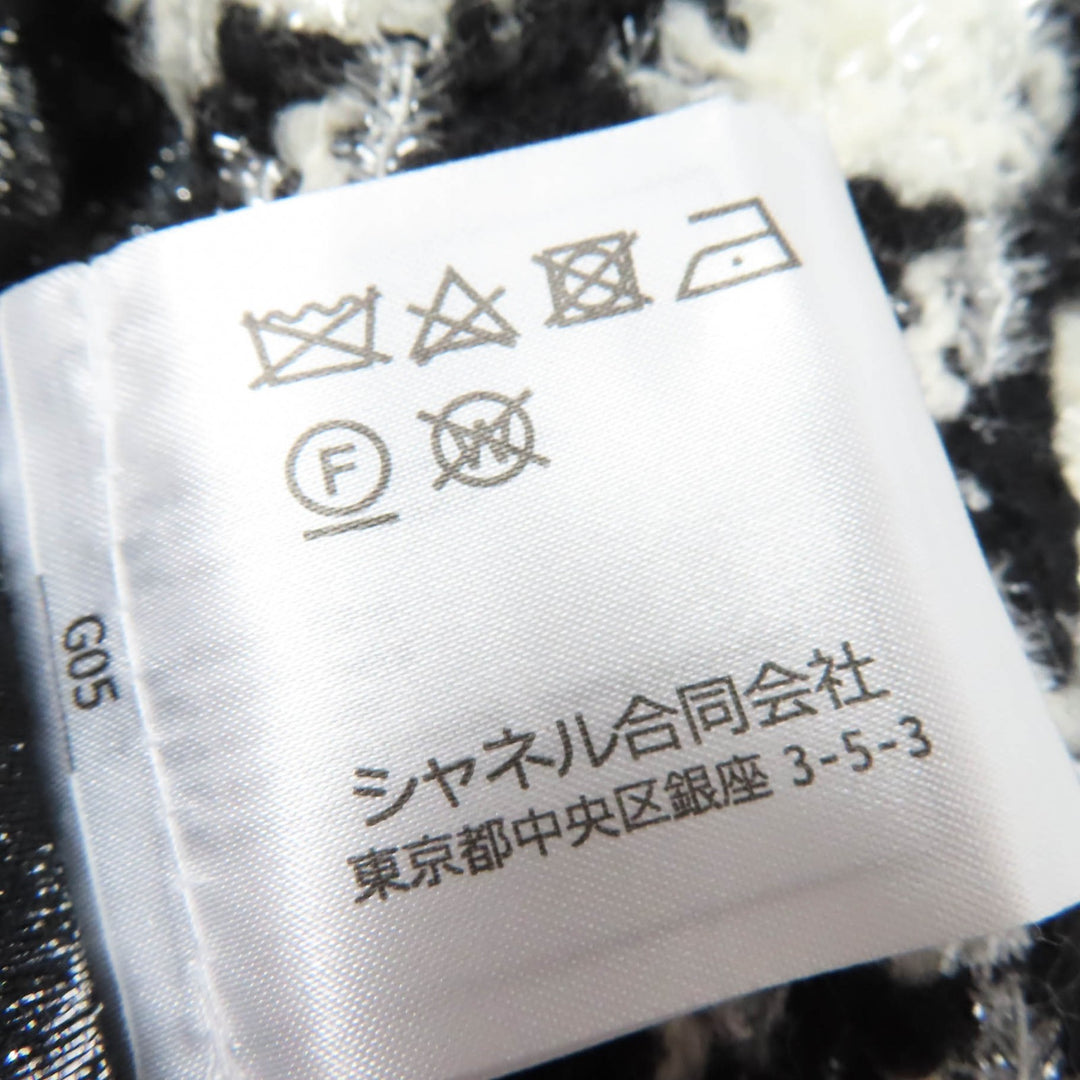 極美品☆CHANEL シャネル P62358V47832 ココマークボタン 千鳥格子柄 ツイード ジャケット ブラック ホワイト 36 仏製 正規品 レディース