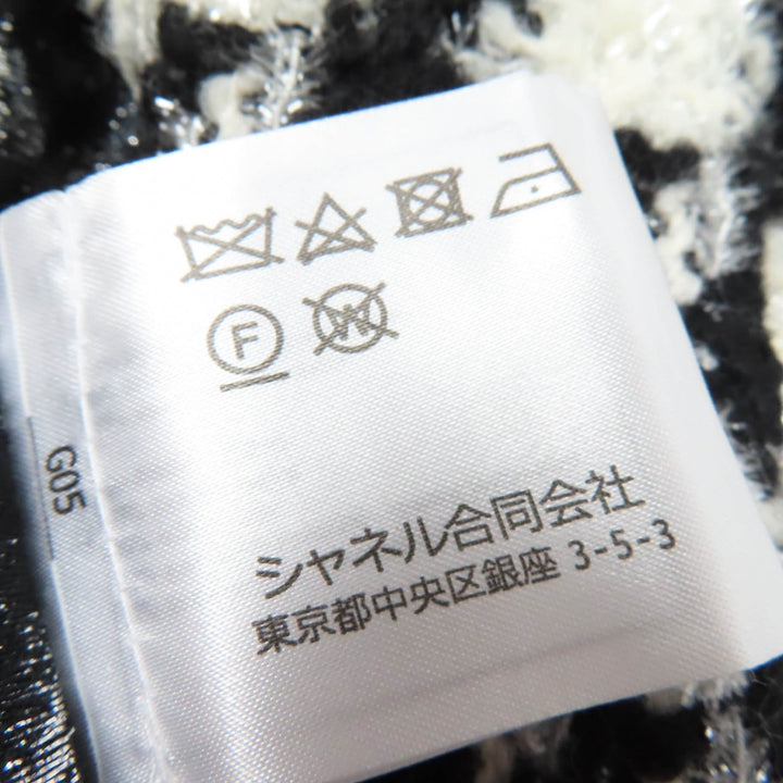 極美品☆CHANEL シャネル P62358V47832 ココマークボタン 千鳥格子柄 ツイード ジャケット ブラック ホワイト 36 仏製 正規品 レディース