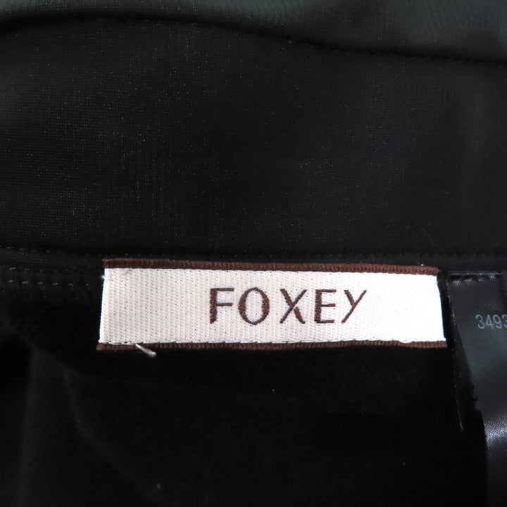 極美品★FOXEY フォクシー 34932 カシミヤ シルク混 半袖 ニットワンピース ミニドレス ブラック アイボリー 40 ハンガー付 正規品