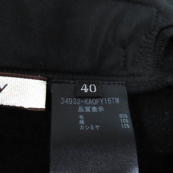 極美品★FOXEY フォクシー 34932 カシミヤ シルク混 半袖 ニットワンピース ミニドレス ブラック アイボリー 40 ハンガー付 正規品