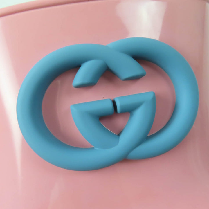 未使用品☆GUCCI グッチ 724458 インターロッキングG ラバー レインブーツ レインシューズ ピンク 36 保存袋付き イタリア製 レディース