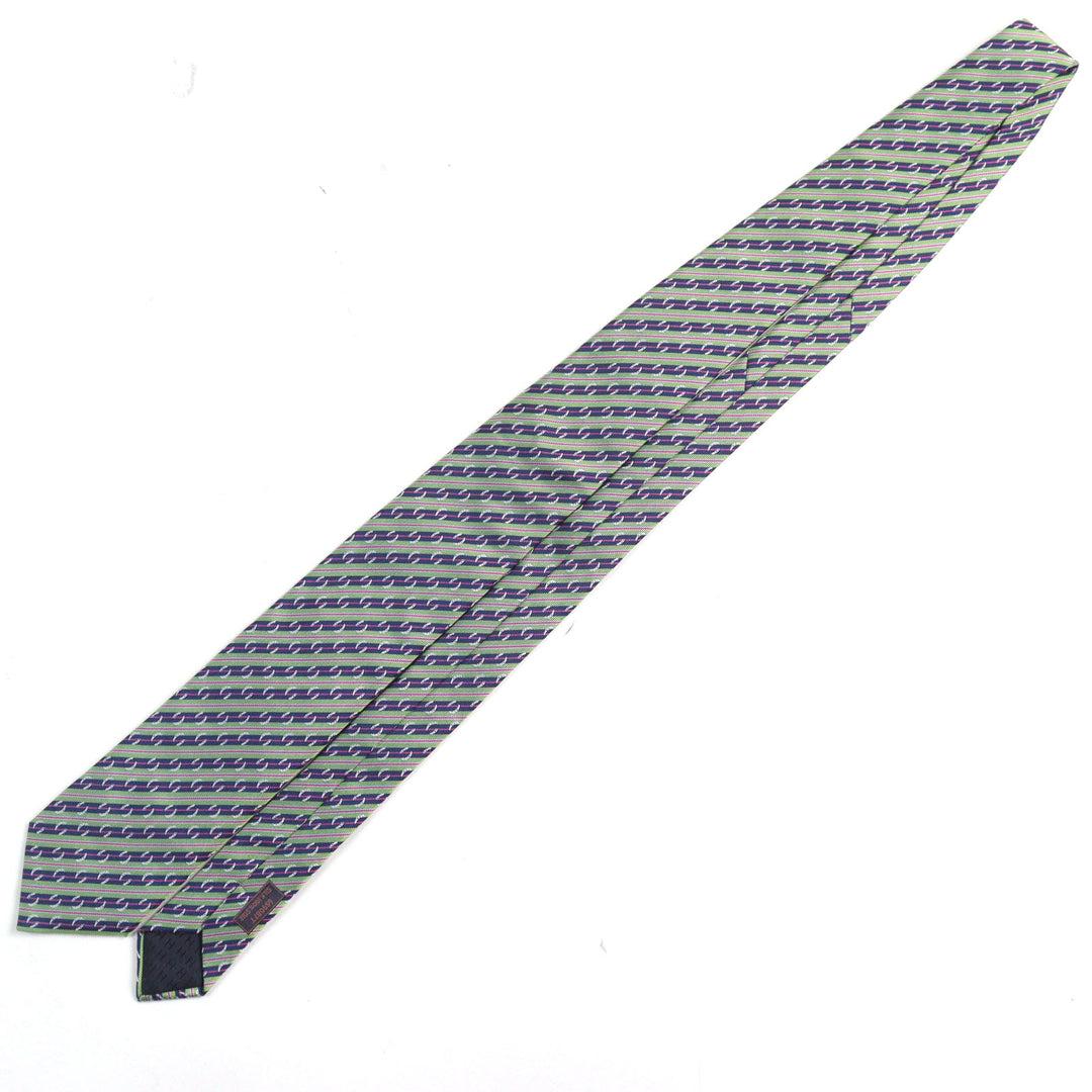 未使用品○HERMES エルメス 659087T CRAVATE SOIE LOURDE クラヴァット シルク100% ホースシュープリント 馬蹄総柄 ネクタイ メンズ