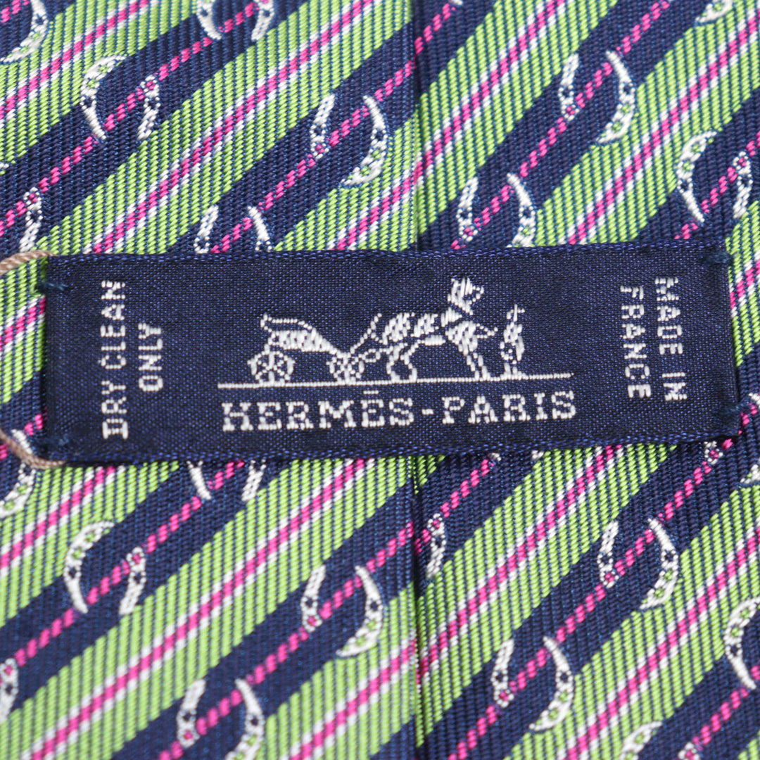 未使用品○HERMES エルメス 659087T CRAVATE SOIE LOURDE クラヴァット シルク100% ホースシュープリント 馬蹄総柄 ネクタイ メンズ