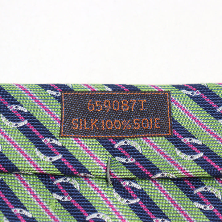 未使用品○HERMES エルメス 659087T CRAVATE SOIE LOURDE クラヴァット シルク100% ホースシュープリント 馬蹄総柄 ネクタイ メンズ