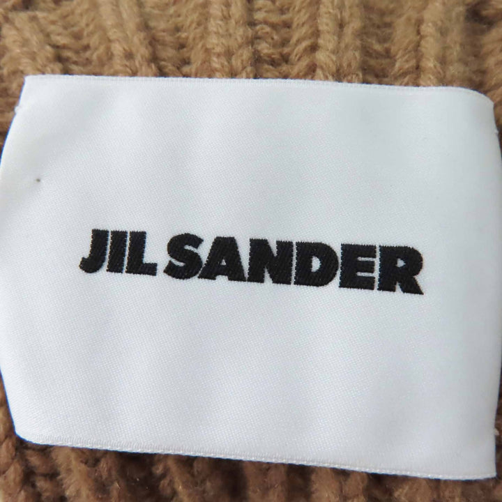 極美品◎JIL SANDER ジルサンダー 2020年製 JSPT751054 ウール カシミヤ アシンメトリー 長袖 ニット ブラウンベージュ 34 伊製 正規品