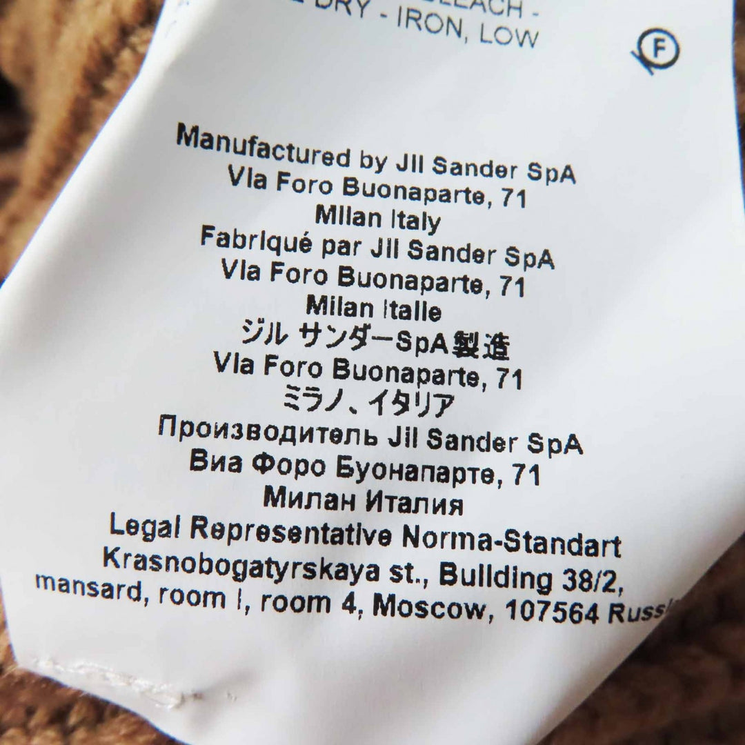 極美品◎JIL SANDER ジルサンダー 2020年製 JSPT751054 ウール カシミヤ アシンメトリー 長袖 ニット ブラウンベージュ 34 伊製 正規品
