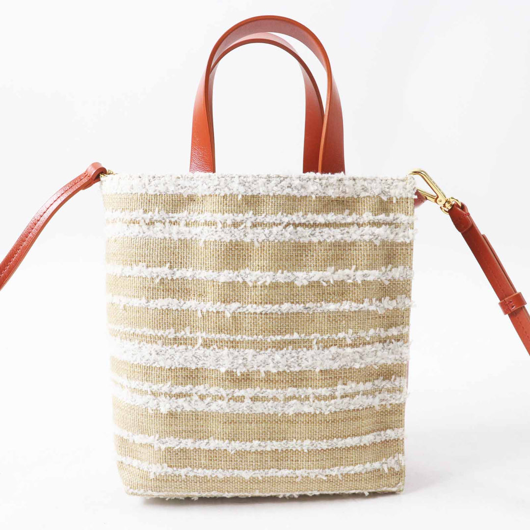 極美品◎MARNI マルニ MUSEO MINI ミュゼオ ミニ キャンバス レザー 2WAY ハンド／ショルダーバッグ マルチ イタリア製 レディース